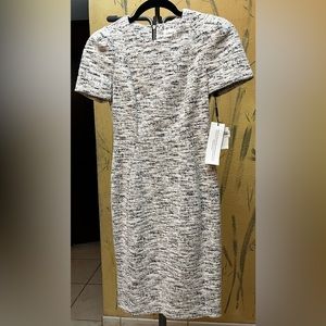 Calvin Klein Women’s petite tweed sheath dress.  White and black. Size 2P